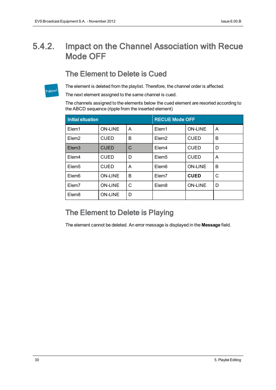 The element to delete is cued, The element to delete is playing | EVS IPDirector Version 6.0 - November 2012 Part 7 User's Manual User Manual | Page 38 / 52