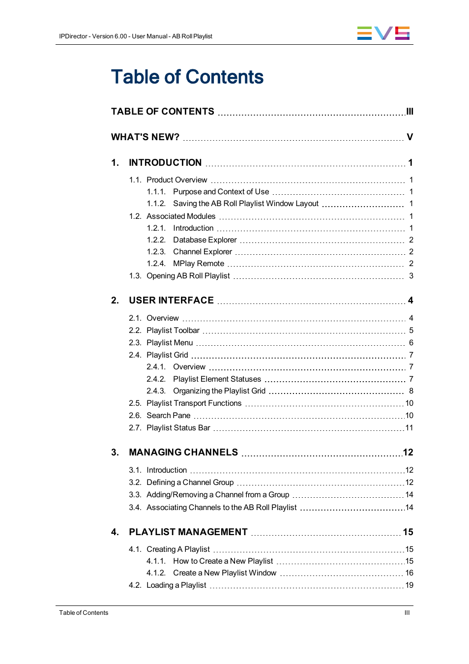 EVS IPDirector Version 6.0 - November 2012 Part 7 User's Manual User Manual | Page 5 / 52