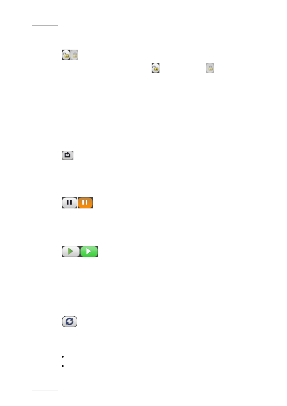 3 lock button, 4 transport command bar, Tlo recue button | Tlo pause button, Tlo play button, 5 master/slave synchronization buttons, Sync tle button, Lock button, Transport command bar, Master/slave synchronization buttons | EVS IPDirector Version 5.9 - January 2011 Part 9 User’s Manual User Manual | Page 16 / 25