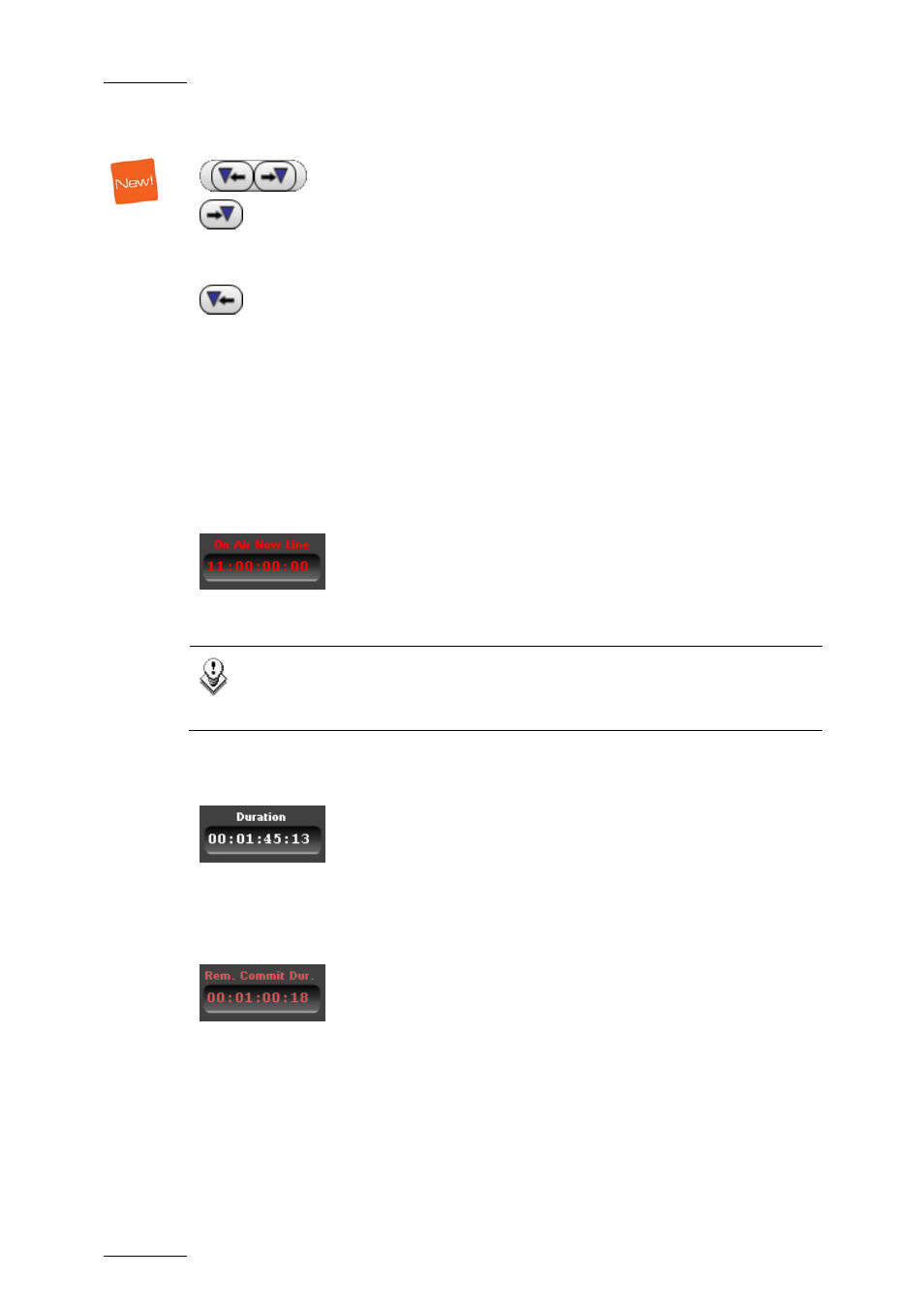 Locator buttons, 8 field and duration information, Tlo on-air nowline position | Tlo effective duration, Tlo remaining commit duration, Field and duration information | EVS IPDirector Version 5.9 - January 2011 Part 9 User’s Manual User Manual | Page 18 / 25