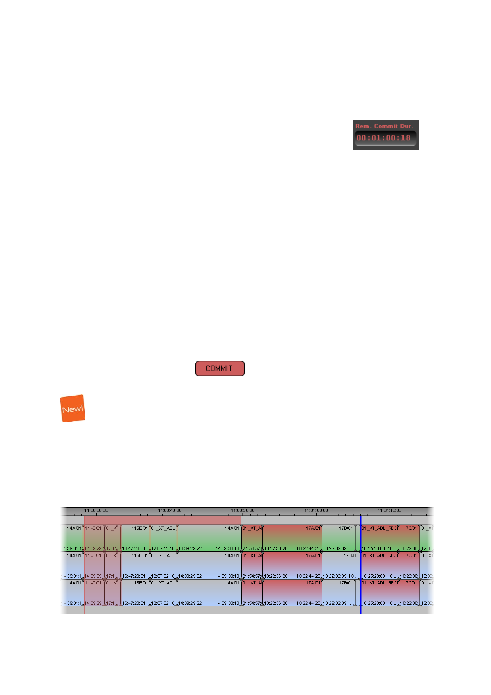 4 tlo remaining commit duration, 5 uncommitted changes, 5 commit actions in edit while playout mode | 1 committing the tle, Before commit, Tlo remaining commit duration, Uncommitted changes, Commit actions in edit while playout mode, Committing the tle, 4 tlo | EVS IPDirector Version 5.9 - January 2011 Part 9 User’s Manual User Manual | Page 21 / 25