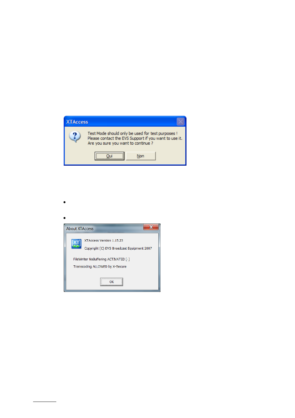 Show buttons, Enable testmode, About xtaccess | EVS XTAccess Version 1.15 - January 2011 User Manual User Manual | Page 23 / 105