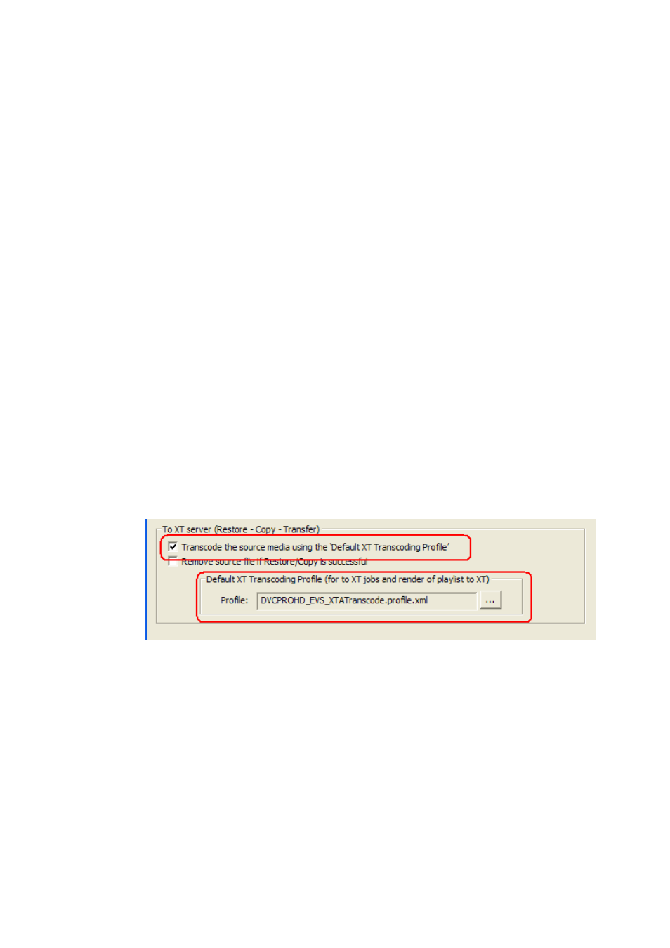 3 force transcoding evs server to evs server, Force transcoding evs server to evs server | EVS XTAccess Version 1.15 - January 2011 User Manual User Manual | Page 92 / 105