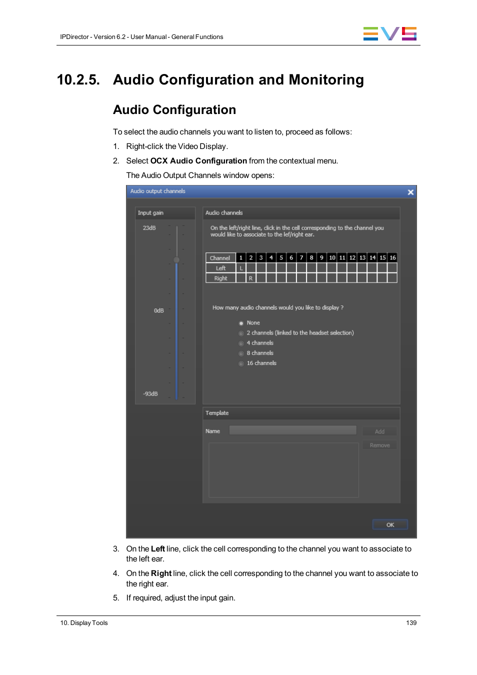 Audio configuration and monitoring, Audio configuration | EVS IPDirector Version 6.2 - June 2013 GENERAL FUNCTIONS User Manual User Manual | Page 151 / 174