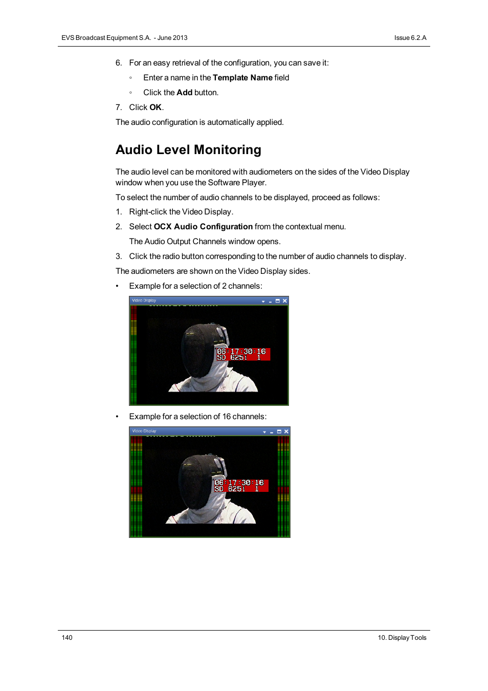 Audio level monitoring | EVS IPDirector Version 6.2 - June 2013 GENERAL FUNCTIONS User Manual User Manual | Page 152 / 174