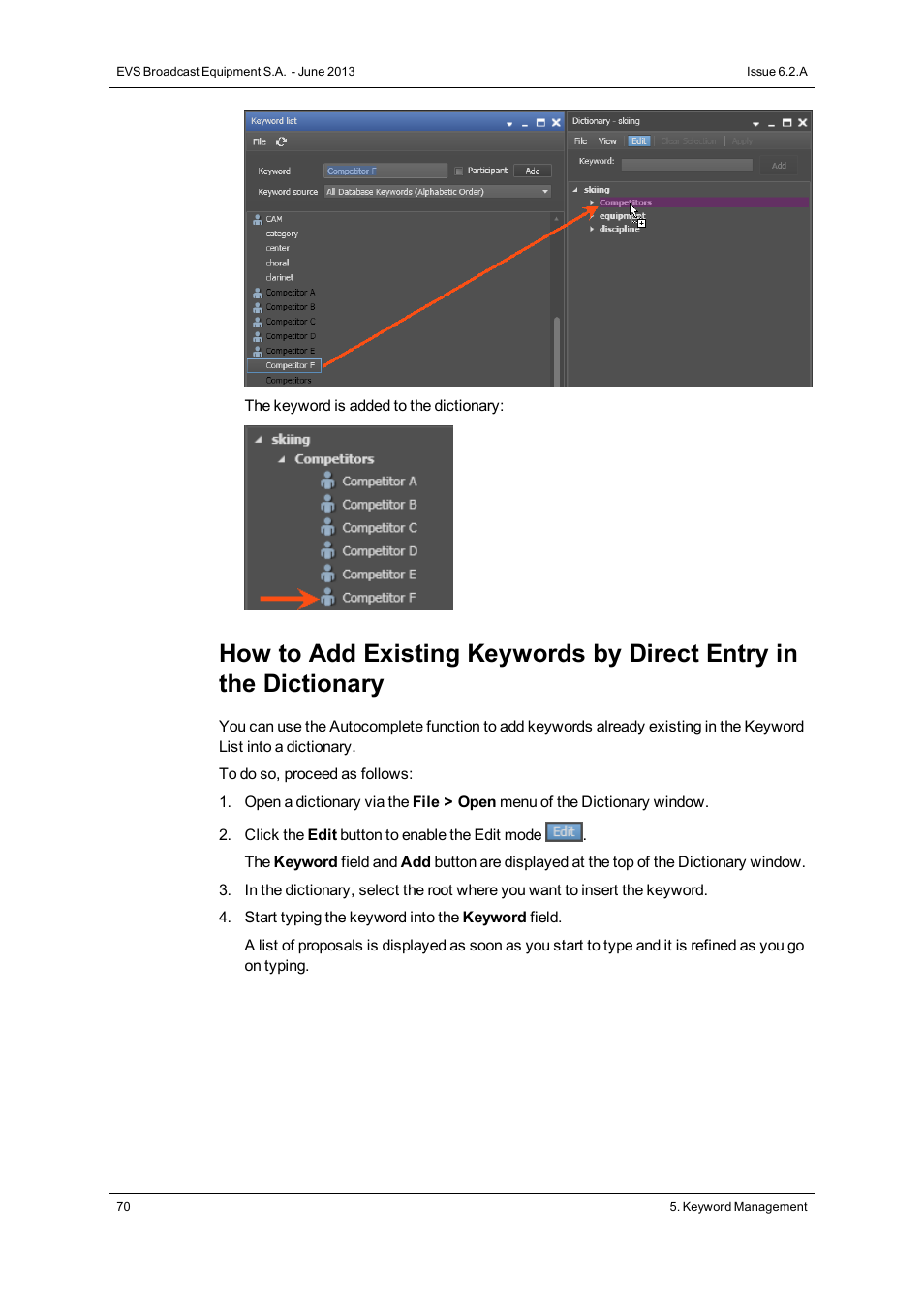 EVS IPDirector Version 6.2 - June 2013 GENERAL FUNCTIONS User Manual User Manual | Page 82 / 174