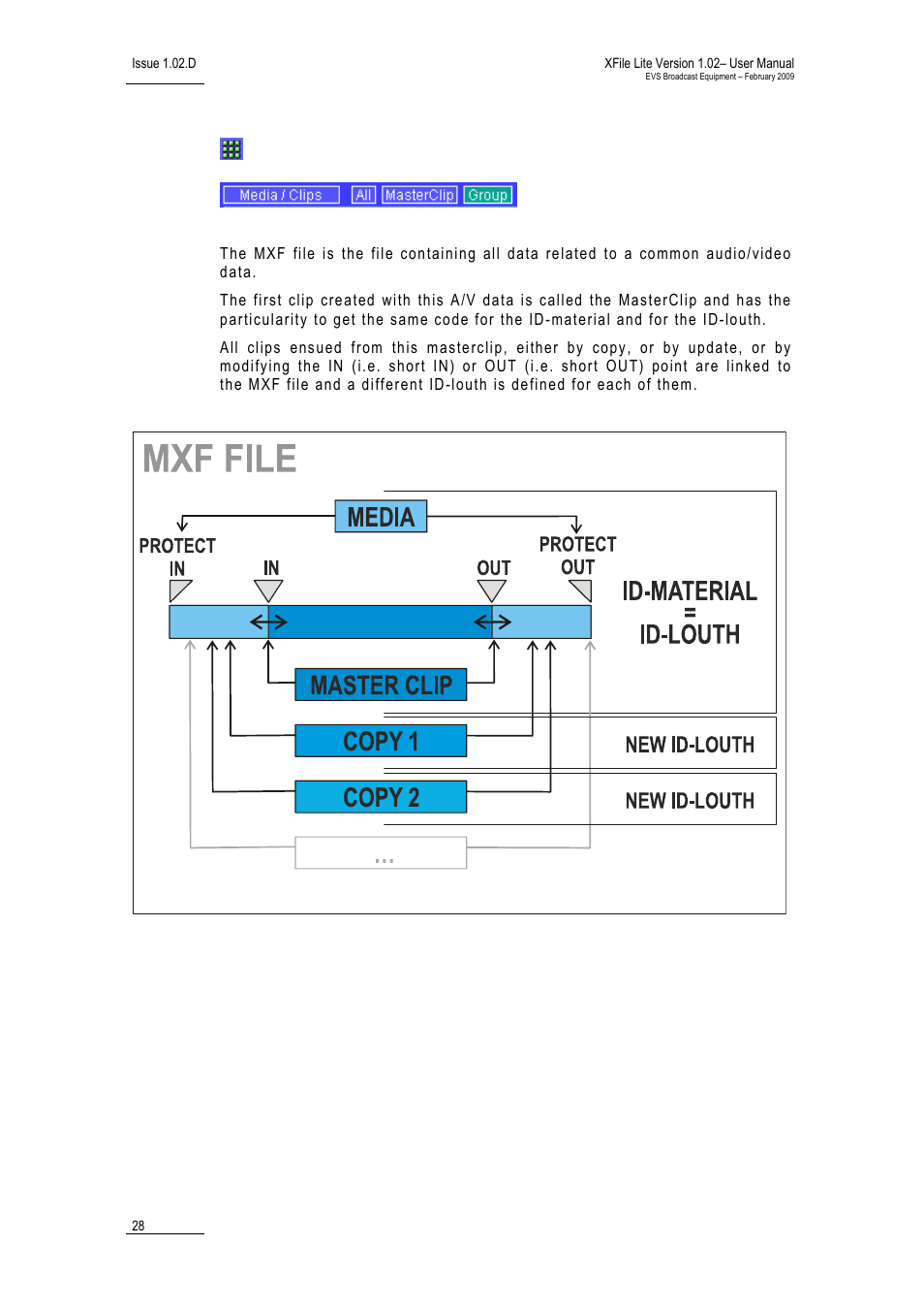 Media / clips | EVS Xfile Version 1.02 - February 2009 User Manual User Manual | Page 33 / 74