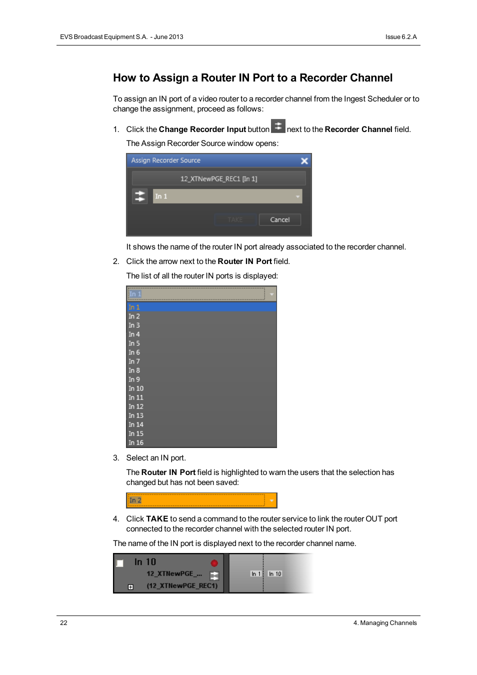 EVS IPDirector Version 6.2 - June 2013 INGEST SCHEDULER User Manual User Manual | Page 32 / 68