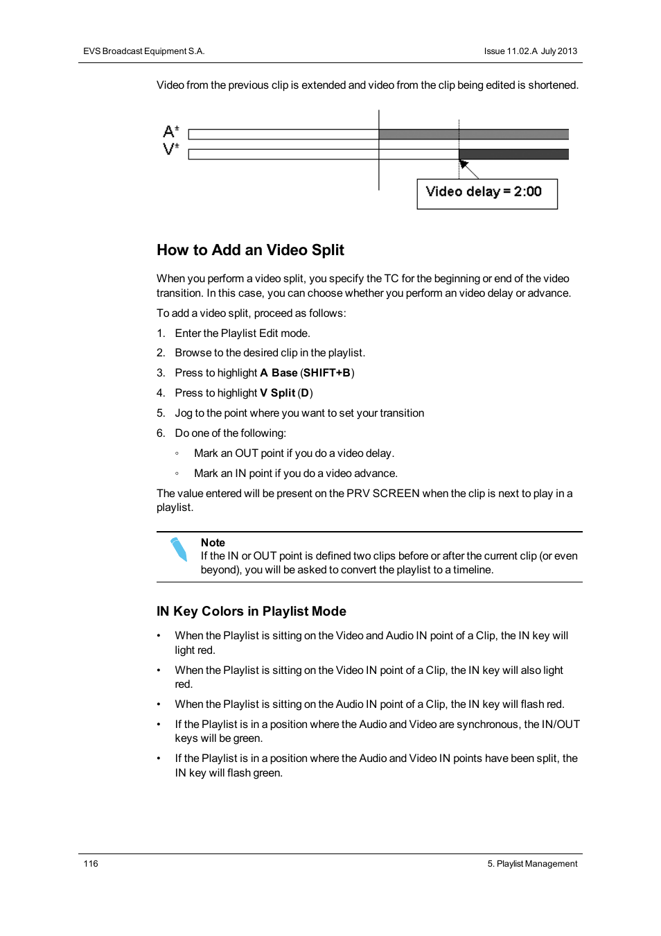 How to add an video split | EVS XSense Version 11.02 - July 2013 Operating Manual User Manual | Page 124 / 181