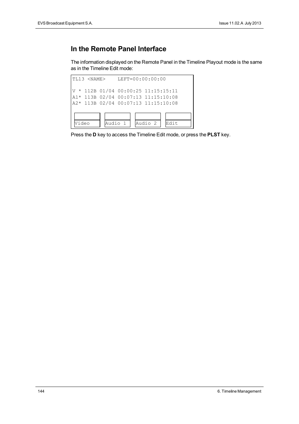EVS XSense Version 11.02 - July 2013 Operating Manual User Manual | Page 152 / 181