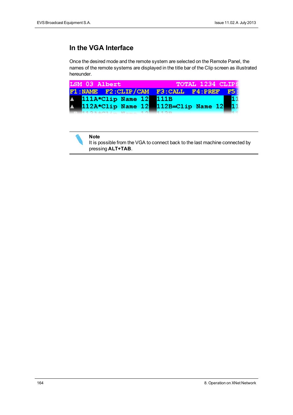 EVS XSense Version 11.02 - July 2013 Operating Manual User Manual | Page 172 / 181