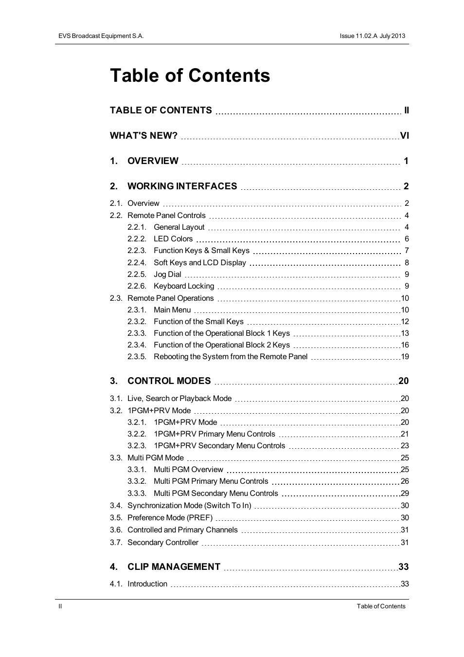 EVS XSense Version 11.02 - July 2013 Operating Manual User Manual | Page 4 / 181