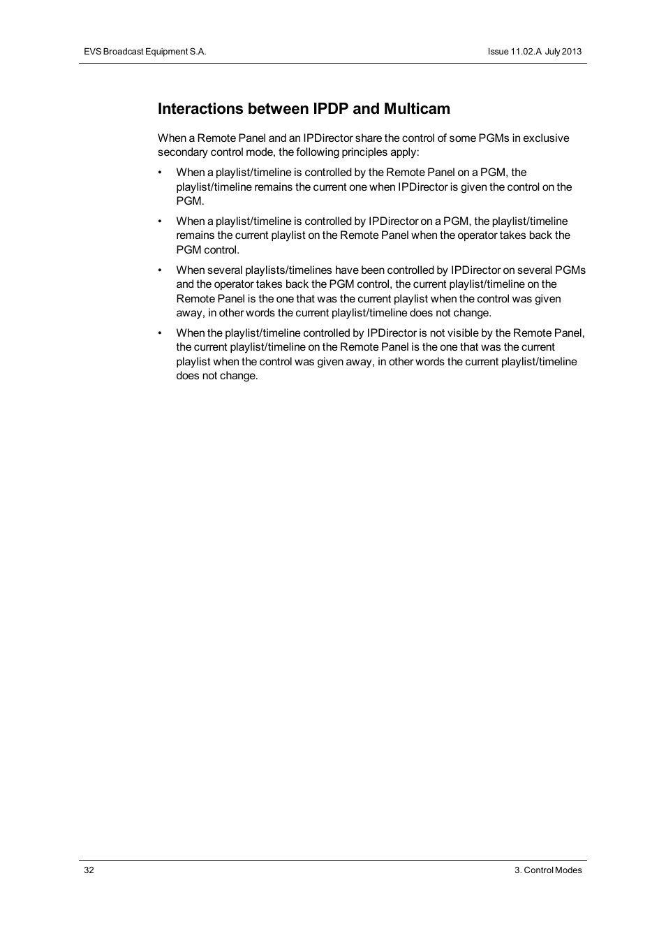 Interactions between ipdp and multicam | EVS XSense Version 11.02 - July 2013 Operating Manual User Manual | Page 40 / 181