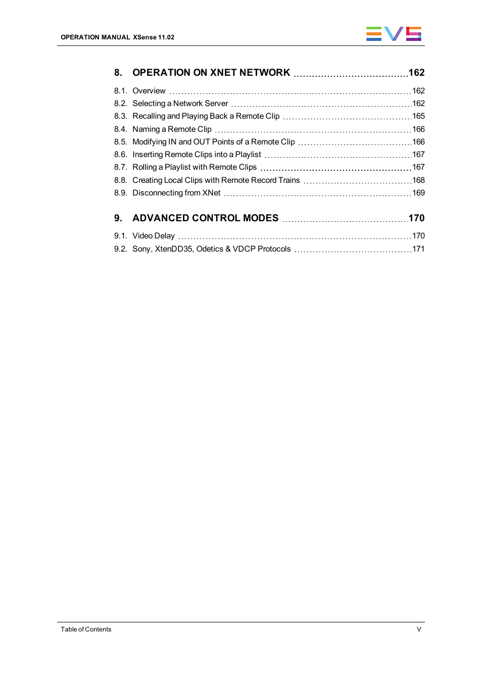 EVS XSense Version 11.02 - July 2013 Operating Manual User Manual | Page 7 / 181