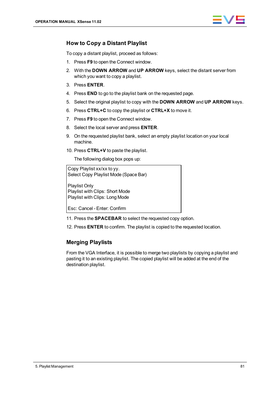 EVS XSense Version 11.02 - July 2013 Operating Manual User Manual | Page 89 / 181