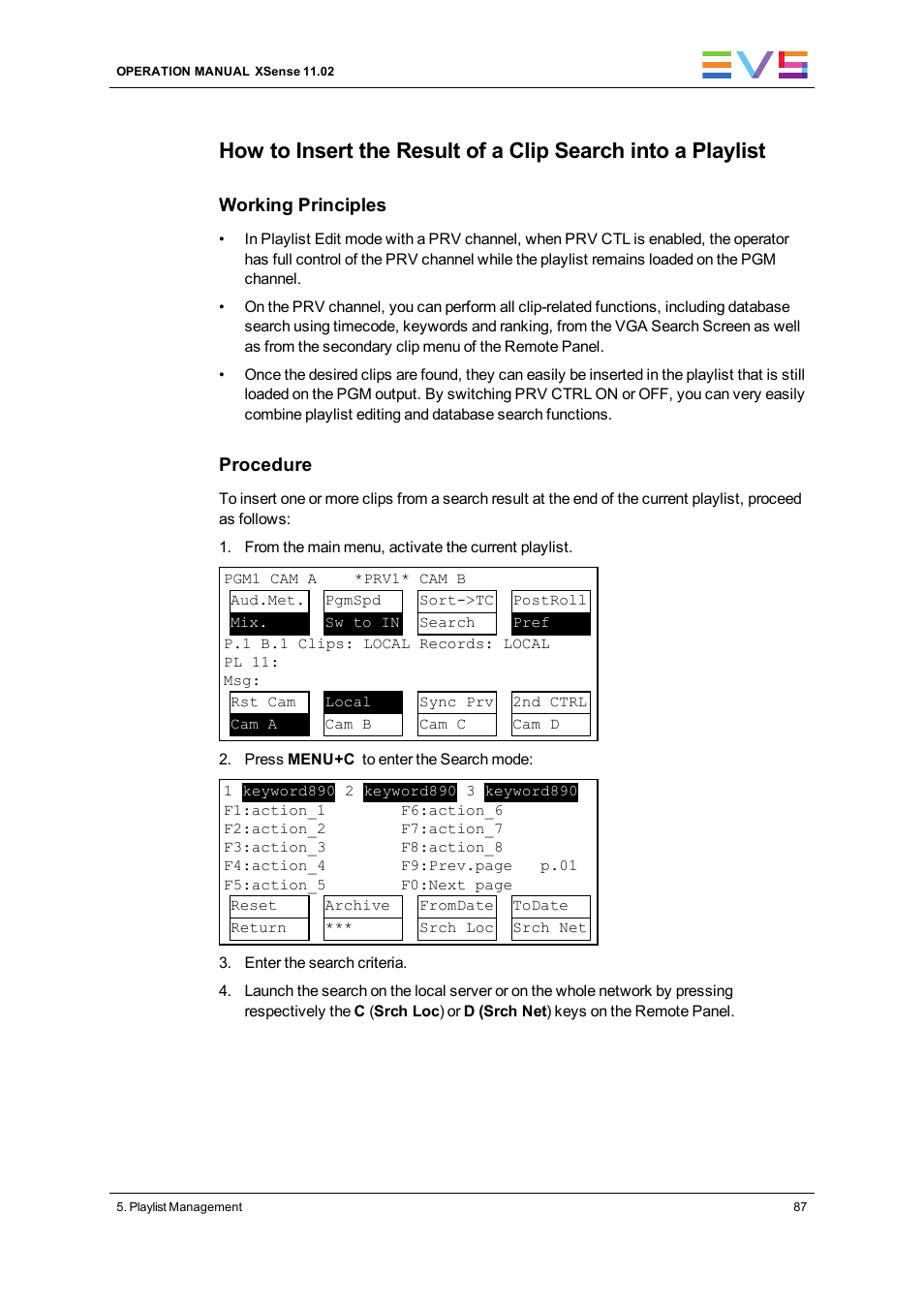 EVS XSense Version 11.02 - July 2013 Operating Manual User Manual | Page 95 / 181