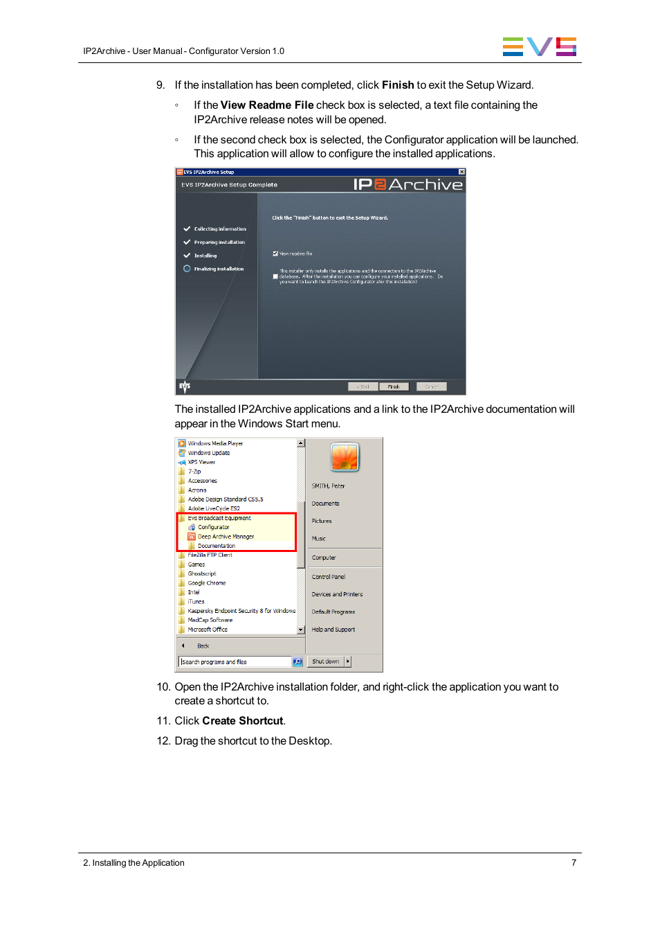 EVS IP2Archive Configurator Version 1.0 - July 2013 User Manual User Manual | Page 11 / 73