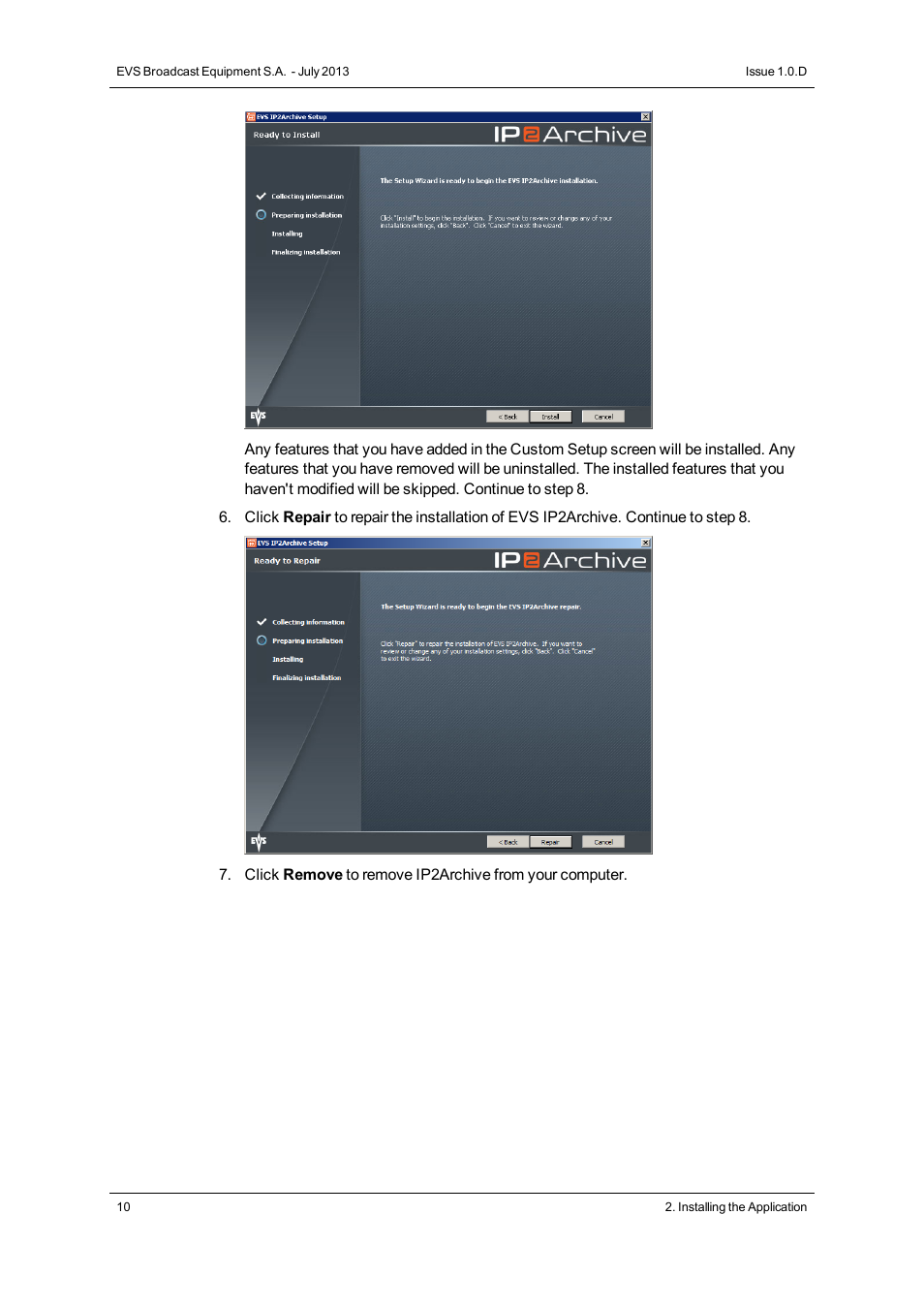 EVS IP2Archive Configurator Version 1.0 - July 2013 User Manual User Manual | Page 14 / 73