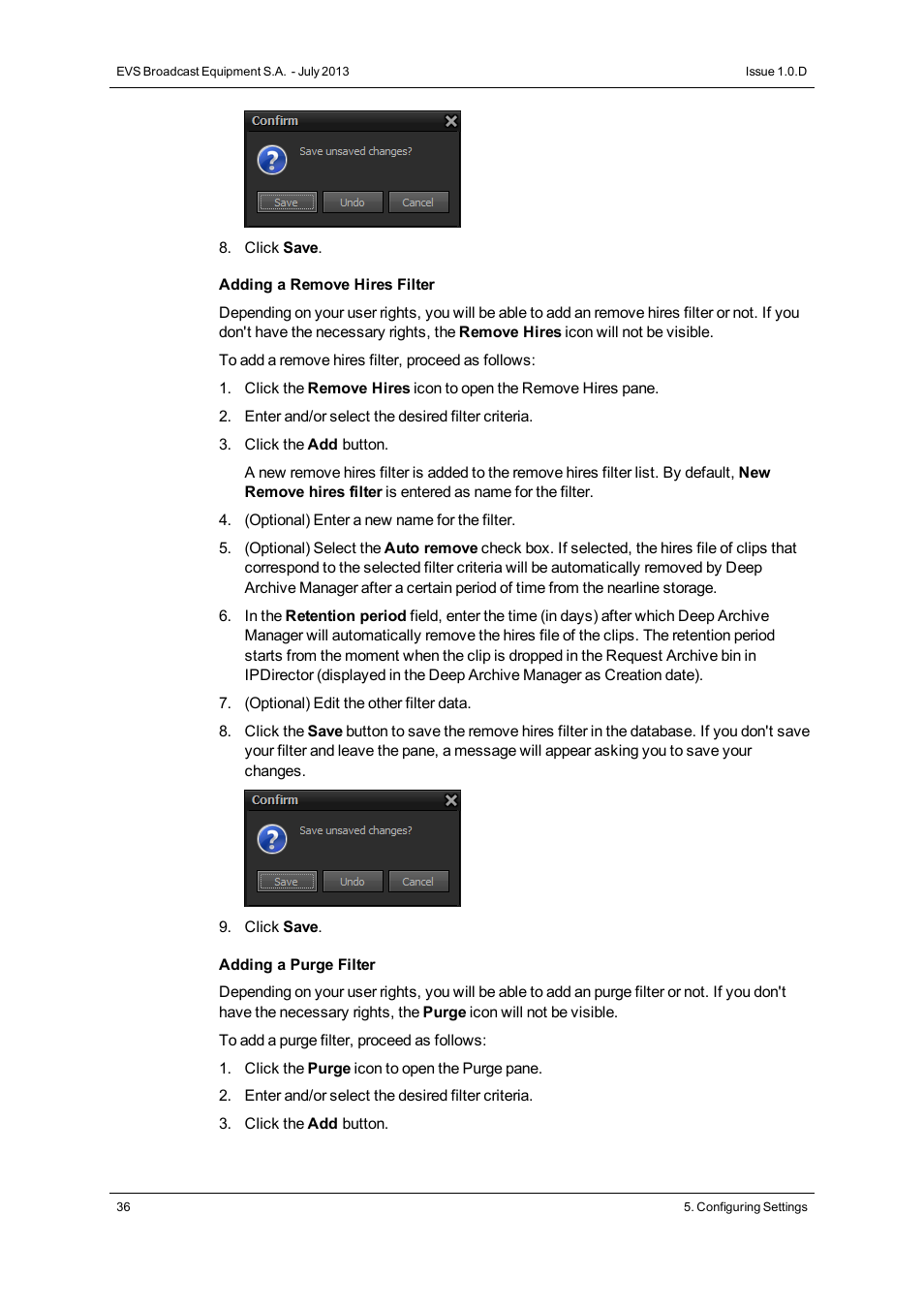 EVS IP2Archive Configurator Version 1.0 - July 2013 User Manual User Manual | Page 40 / 73