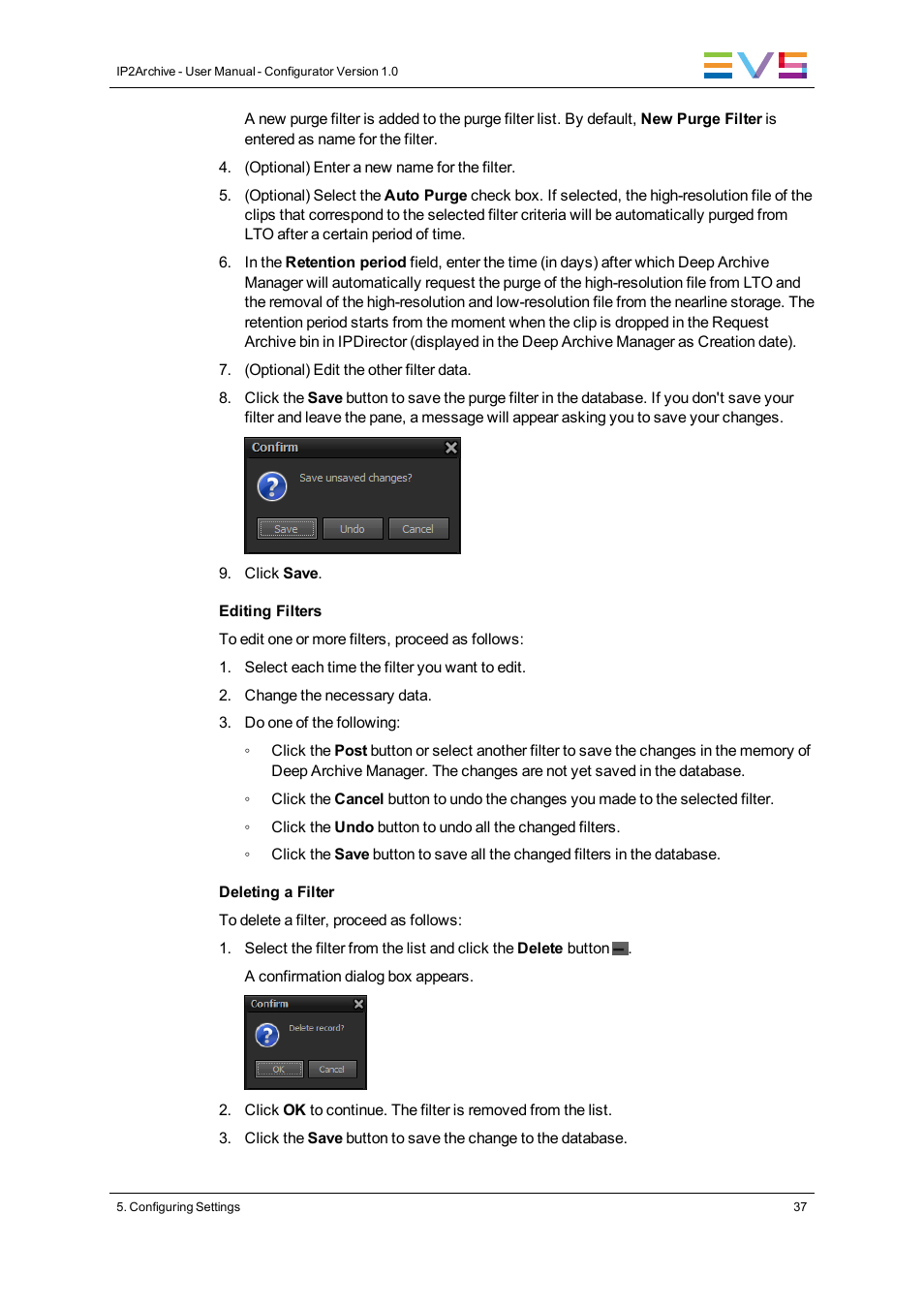 EVS IP2Archive Configurator Version 1.0 - July 2013 User Manual User Manual | Page 41 / 73