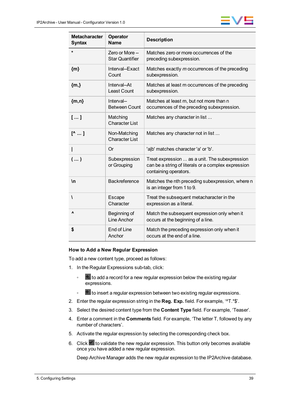 EVS IP2Archive Configurator Version 1.0 - July 2013 User Manual User Manual | Page 43 / 73