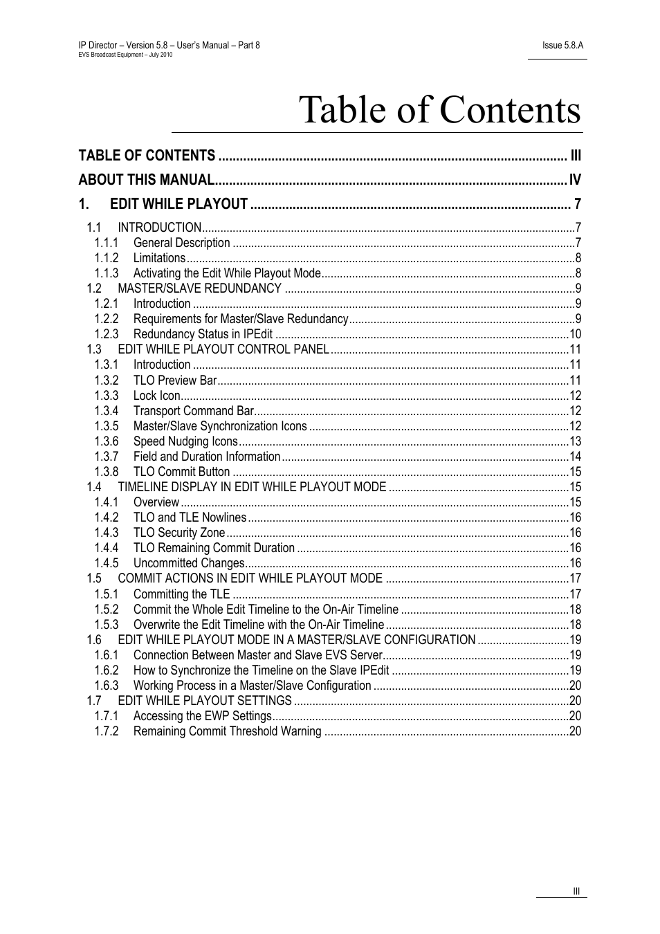 EVS IPDirector Version 5.8 - July 2010 Part 8 User's Manual User Manual | Page 4 / 22