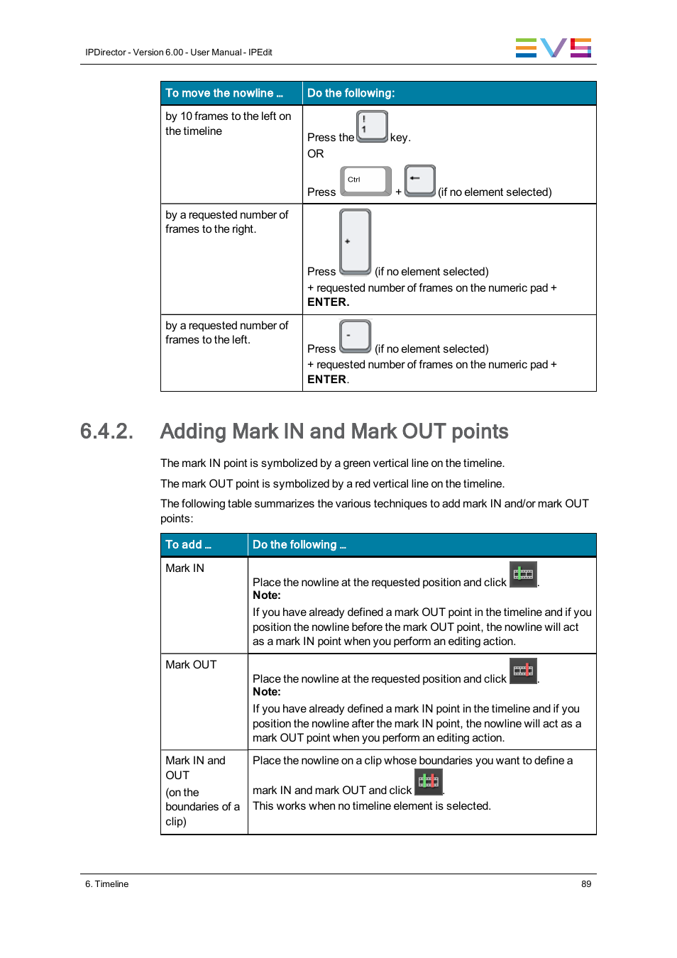 Adding mark in and mark out points | EVS IPDirector Version 6.0 - November 2012 Part 8 User's Manual User Manual | Page 101 / 250