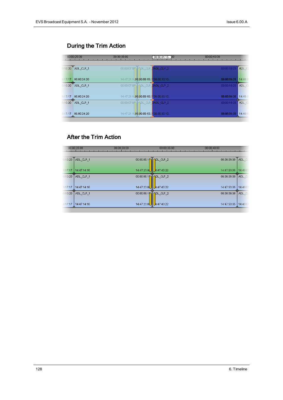 During the trim action after the trim action | EVS IPDirector Version 6.0 - November 2012 Part 8 User's Manual User Manual | Page 140 / 250