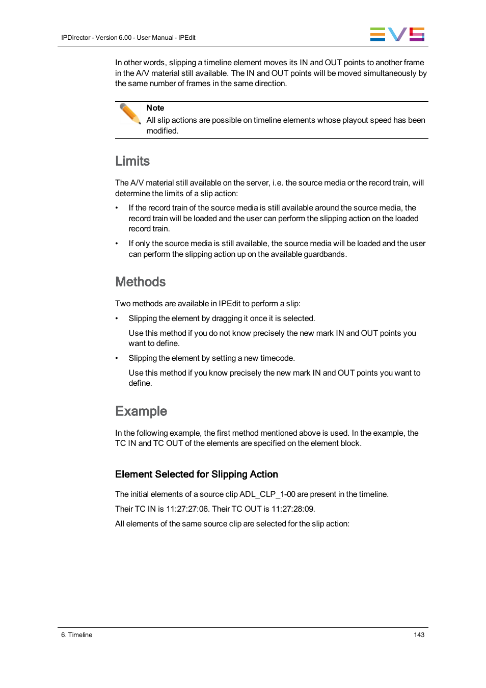 Limits, Methods, Example | EVS IPDirector Version 6.0 - November 2012 Part 8 User's Manual User Manual | Page 155 / 250