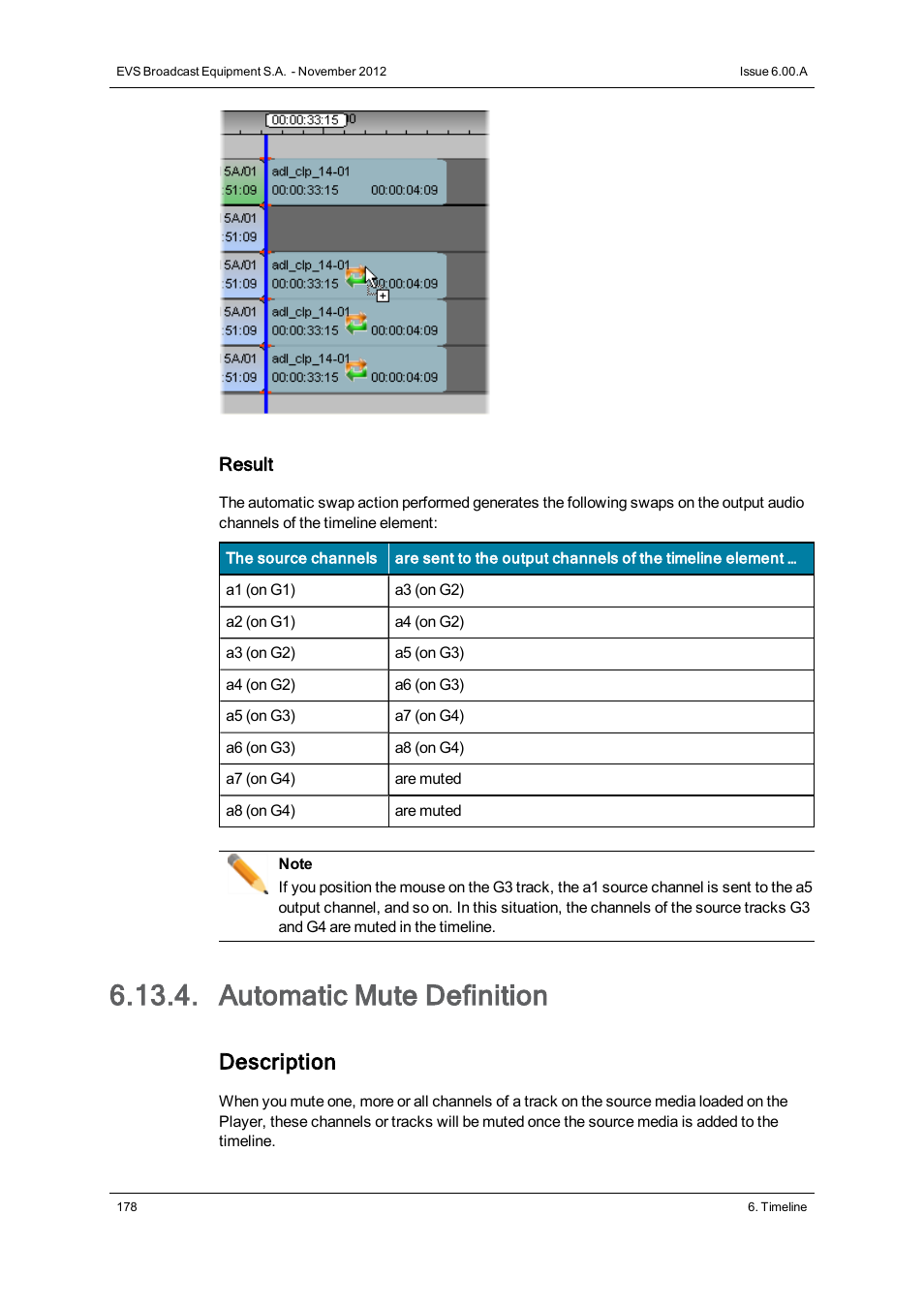 Automatic mute definition, Description | EVS IPDirector Version 6.0 - November 2012 Part 8 User's Manual User Manual | Page 190 / 250