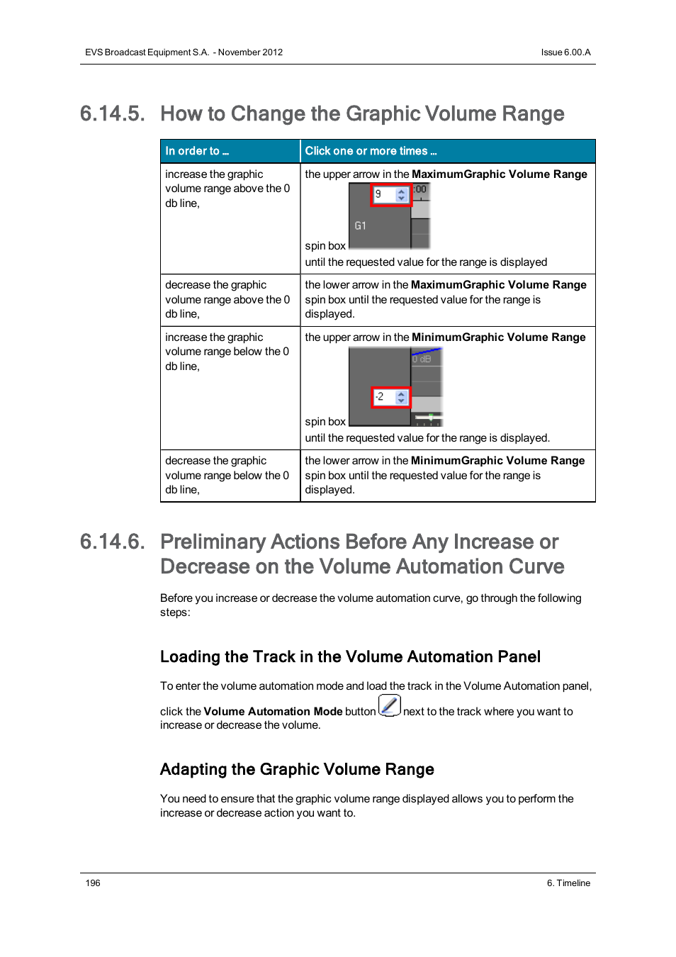 How to change the graphic volume range, Loading the track in the volume automation panel, Adapting the graphic volume range | EVS IPDirector Version 6.0 - November 2012 Part 8 User's Manual User Manual | Page 208 / 250