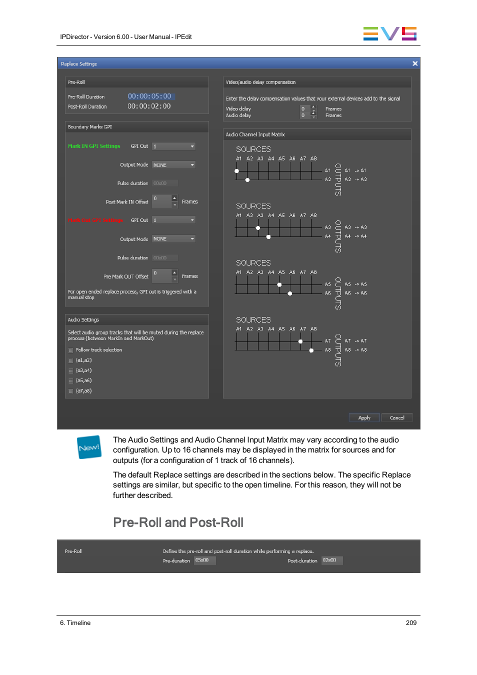 Pre-roll and post-roll | EVS IPDirector Version 6.0 - November 2012 Part 8 User's Manual User Manual | Page 221 / 250