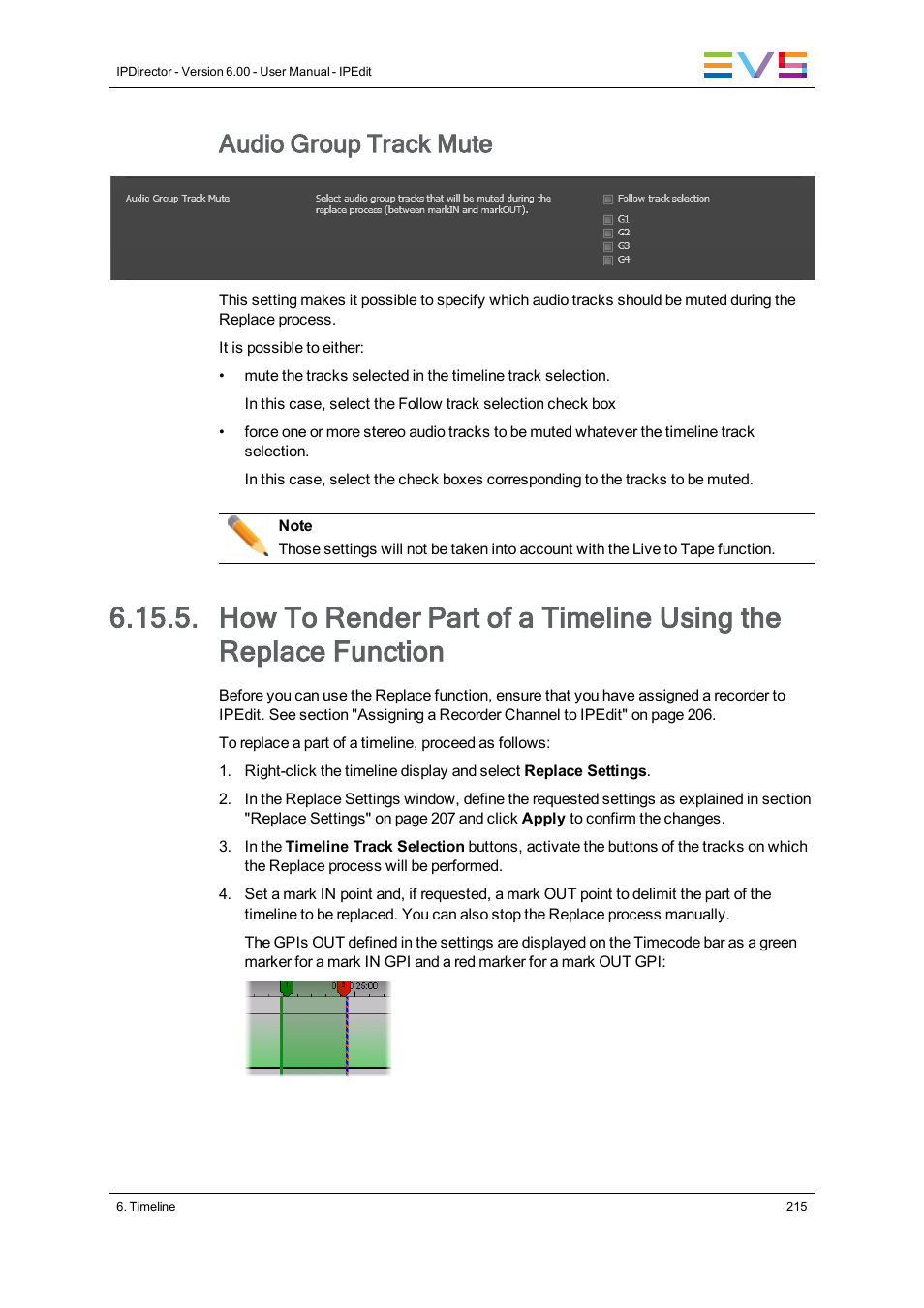 Audio group track mute | EVS IPDirector Version 6.0 - November 2012 Part 8 User's Manual User Manual | Page 227 / 250