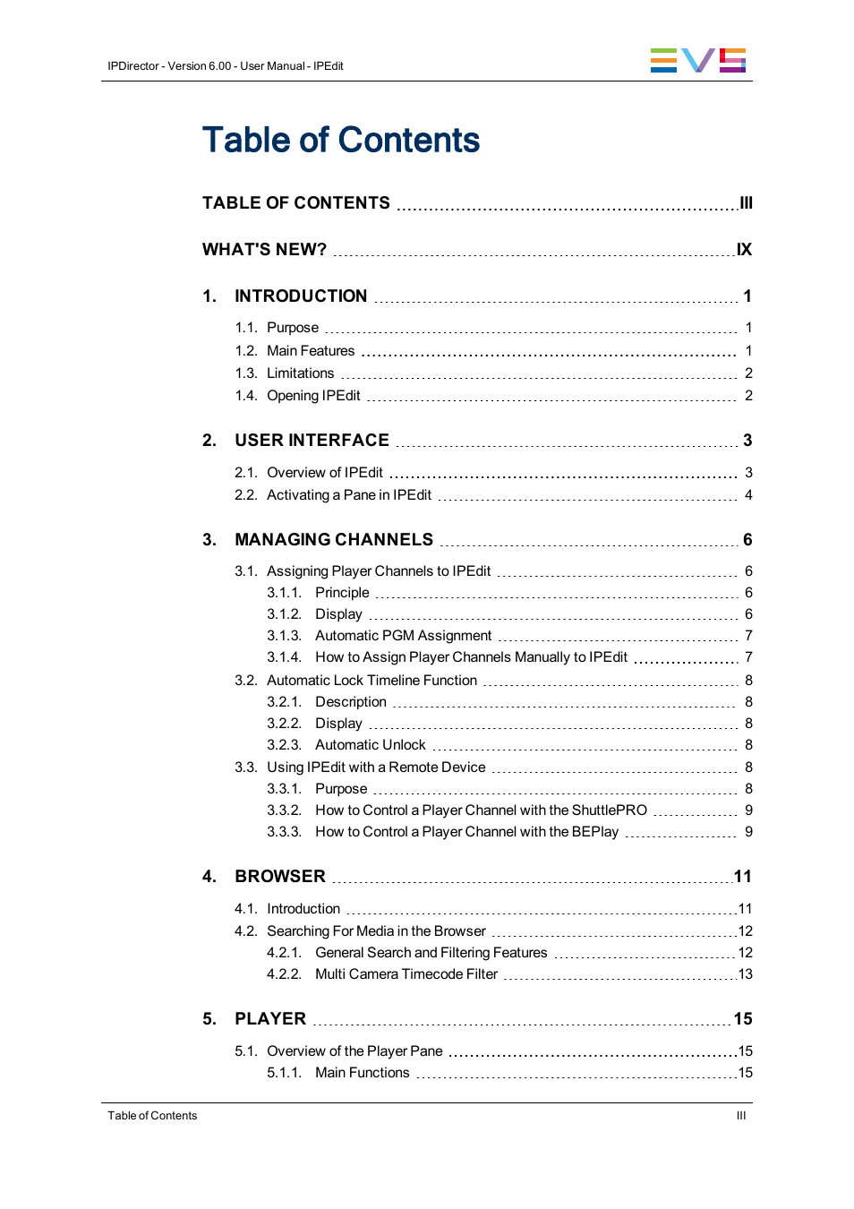 EVS IPDirector Version 6.0 - November 2012 Part 8 User's Manual User Manual | Page 5 / 250