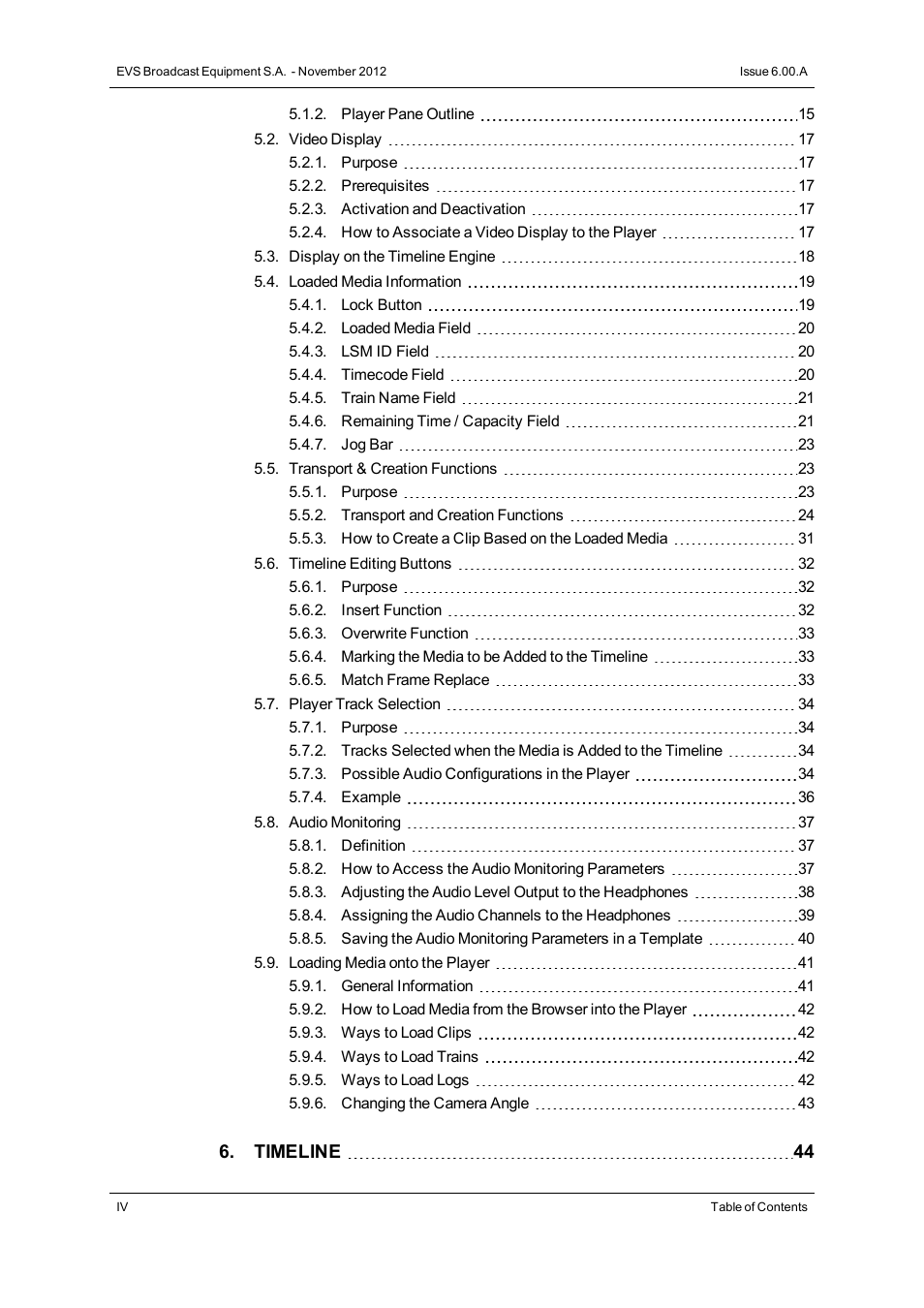 EVS IPDirector Version 6.0 - November 2012 Part 8 User's Manual User Manual | Page 6 / 250