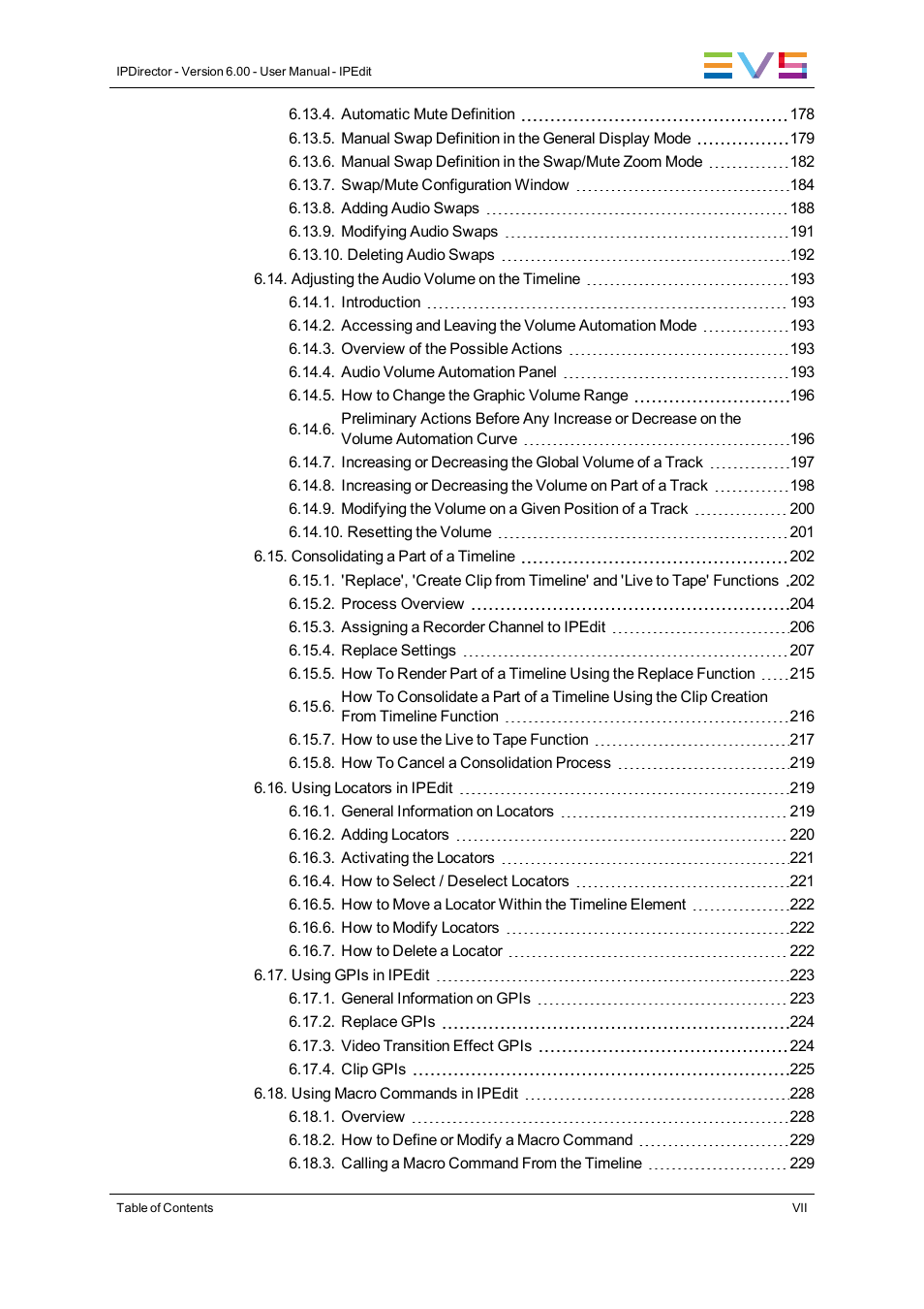 EVS IPDirector Version 6.0 - November 2012 Part 8 User's Manual User Manual | Page 9 / 250