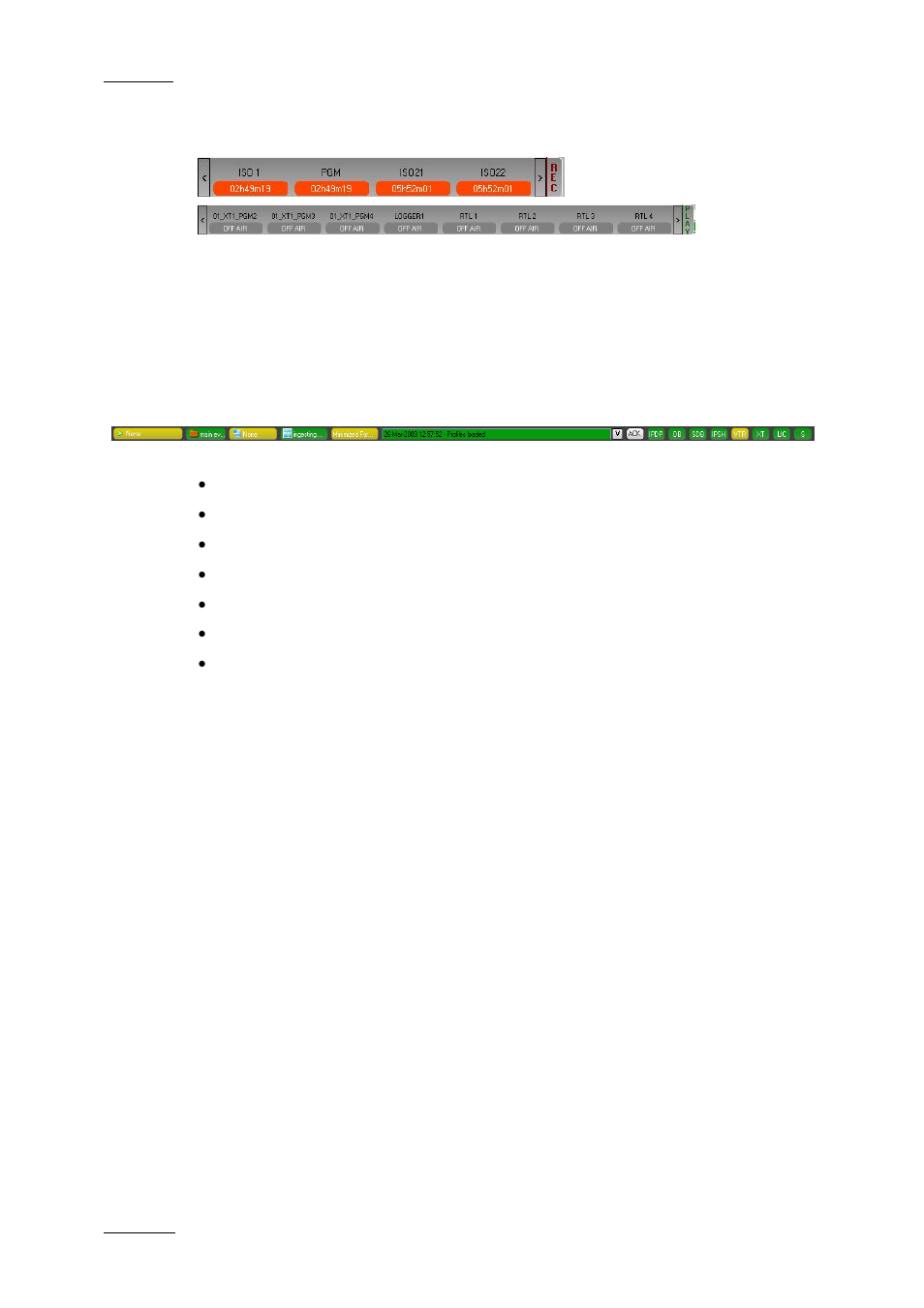 Channel status panel (4), Status bar (5), Workspace (6) | EVS IPDirector Version 5.6 - May 2009 Part 1 User's Manual User Manual | Page 25 / 121