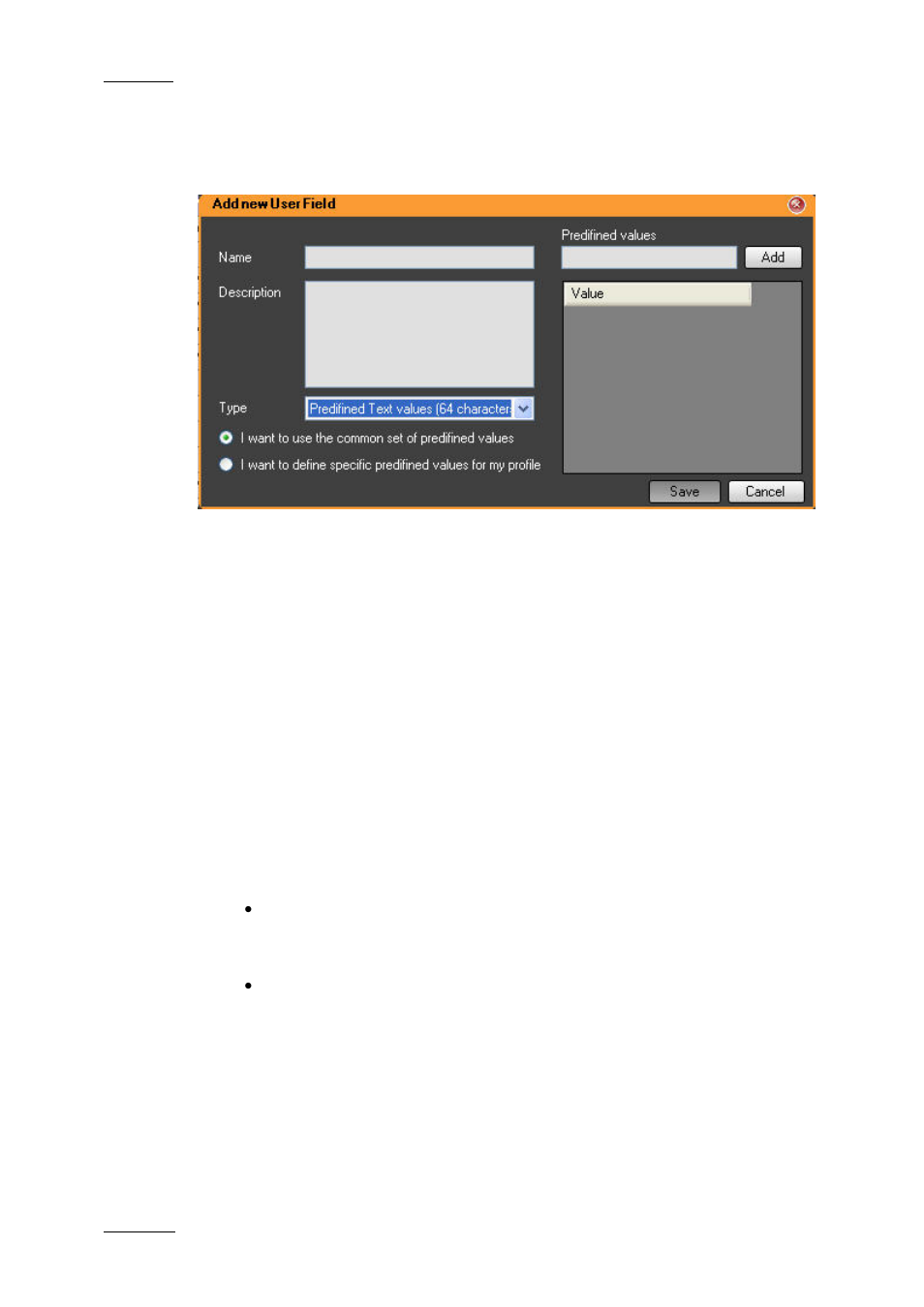 Predefined text values (64 characters) | EVS IPDirector Version 5.6 - May 2009 Part 1 User's Manual User Manual | Page 47 / 121