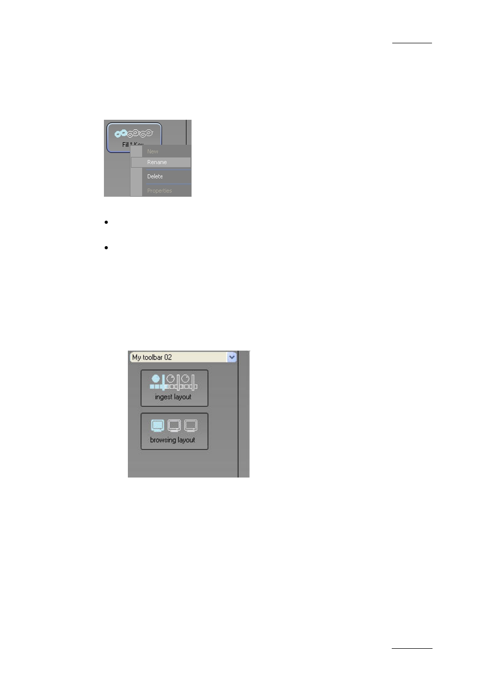 Layout button contextual menu | EVS IPDirector Version 5.6 - May 2009 Part 1 User's Manual User Manual | Page 64 / 121
