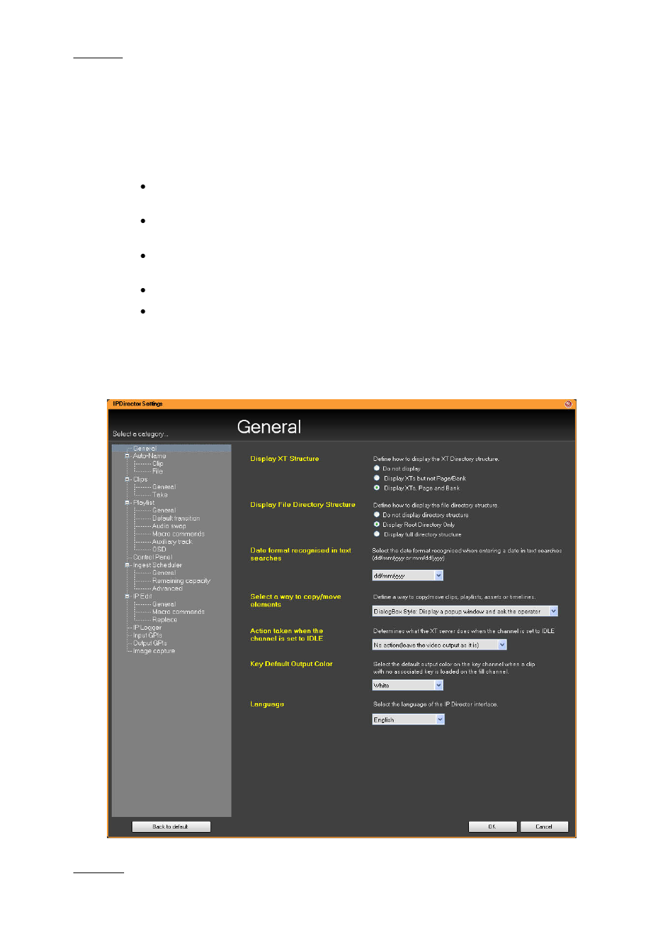 10 settings, 1 general settings, Eneral | Ettings | EVS IPDirector Version 5.6 - May 2009 Part 1 User's Manual User Manual | Page 65 / 121