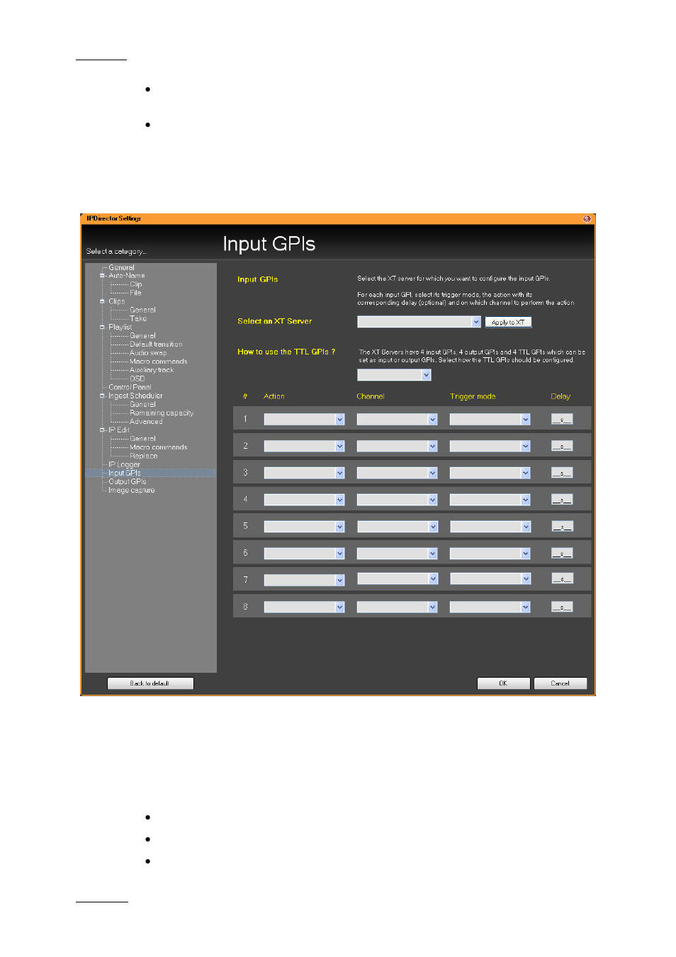 Input gpis settings | EVS IPDirector Version 5.6 - May 2009 Part 1 User's Manual User Manual | Page 75 / 121