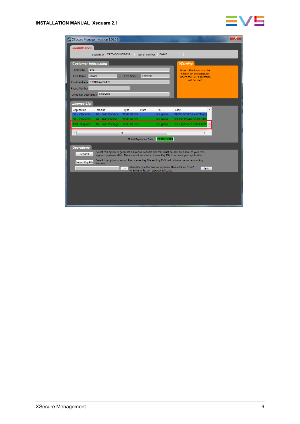 EVS Xsquare Version 2.1 Installation Manual User Manual | Page 11 / 12