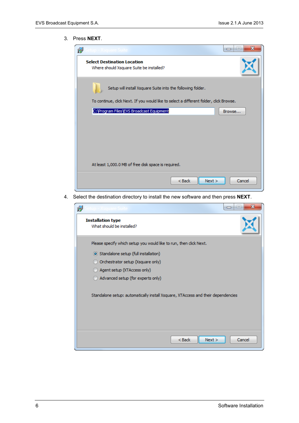 EVS Xsquare Version 2.1 Installation Manual User Manual | Page 8 / 12