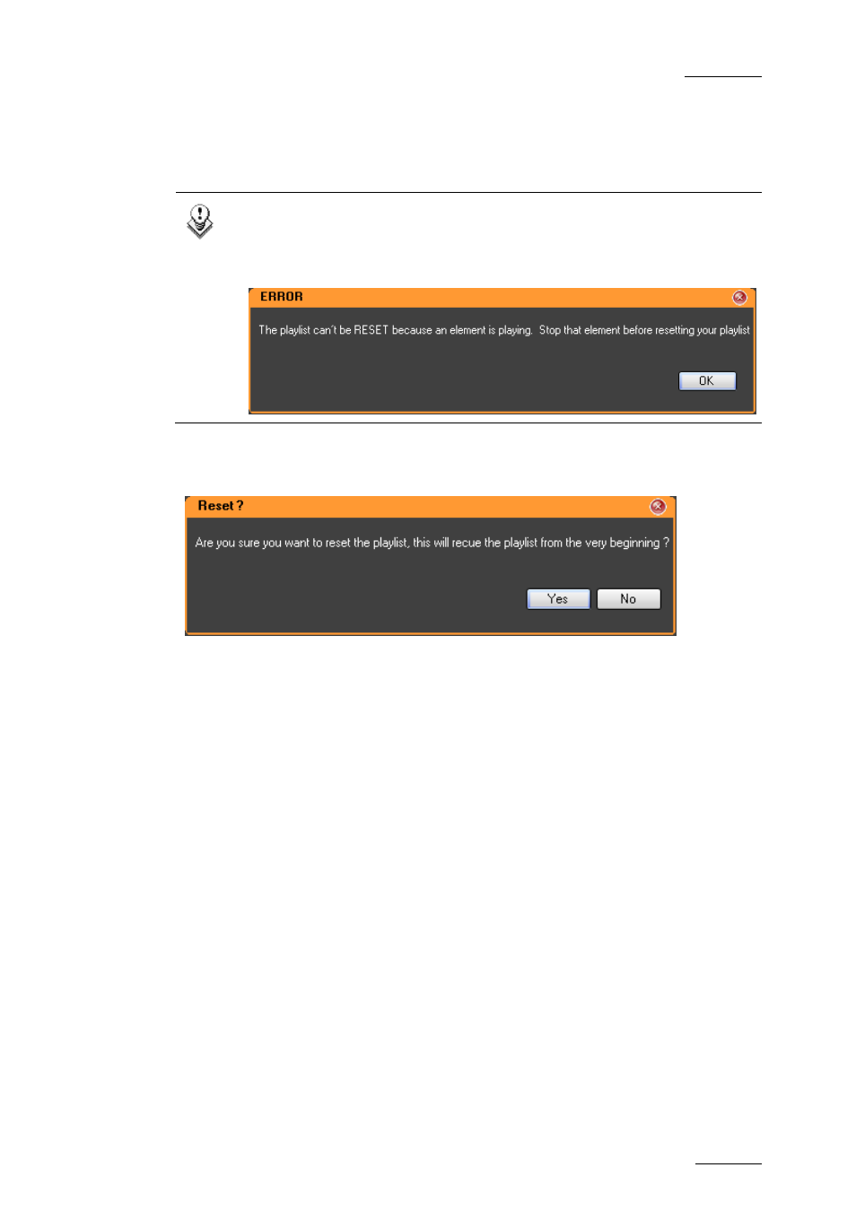 3 resetting a playlist, Resetting a playlist, Esetting a | Laylist | EVS IPDirector Version 5.9 - January 2011 Part 7 User’s Manual User Manual | Page 36 / 37