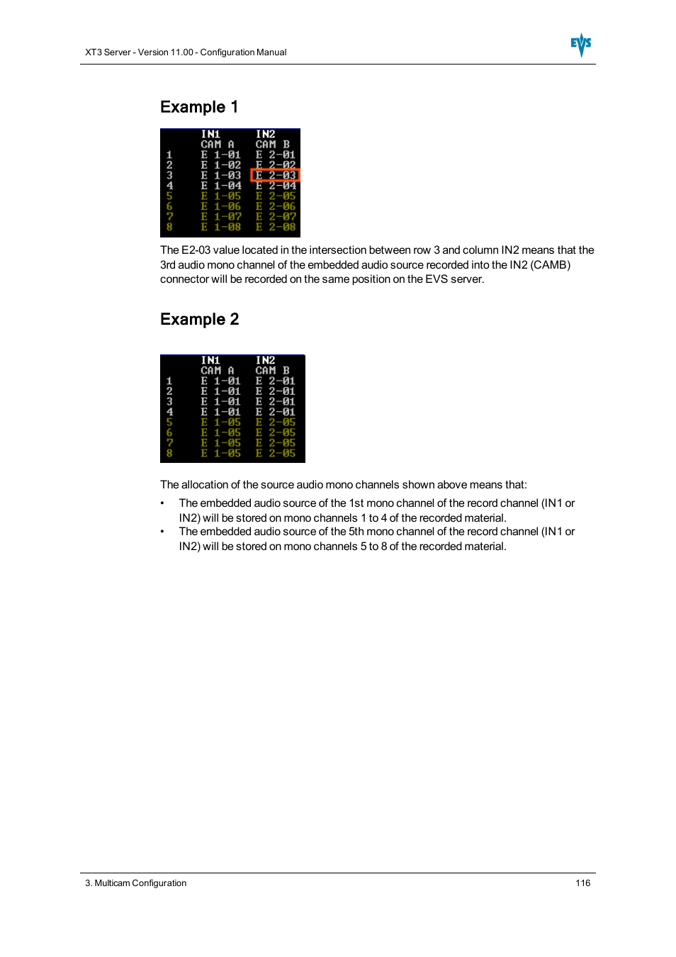 Example 1, Example 2 | EVS XT3 Version 11.00 Configuration Manual User Manual | Page 122 / 227