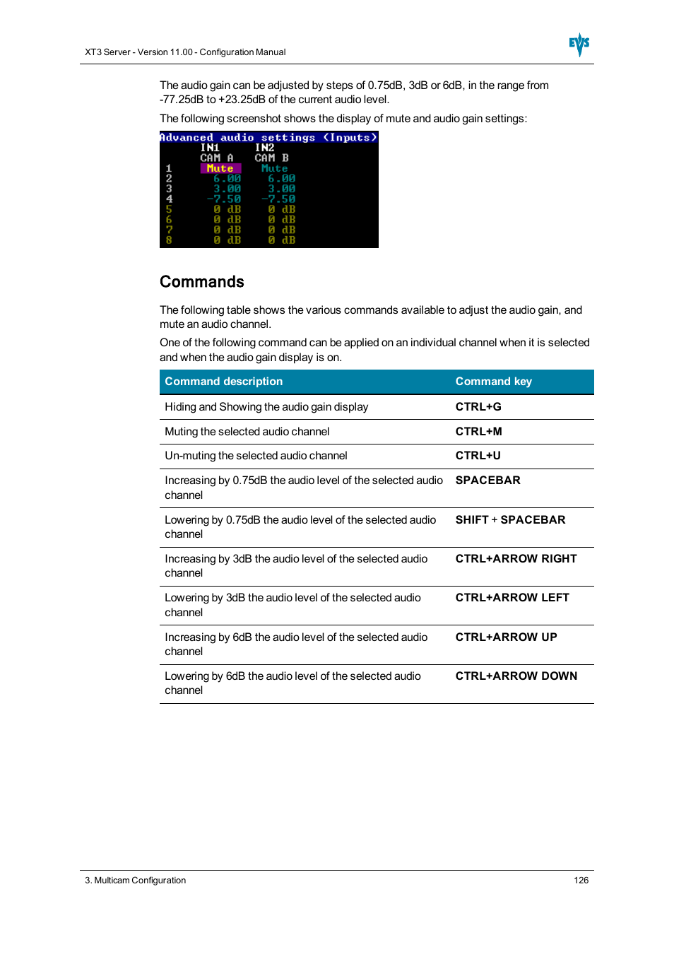 Commands | EVS XT3 Version 11.00 Configuration Manual User Manual | Page 132 / 227