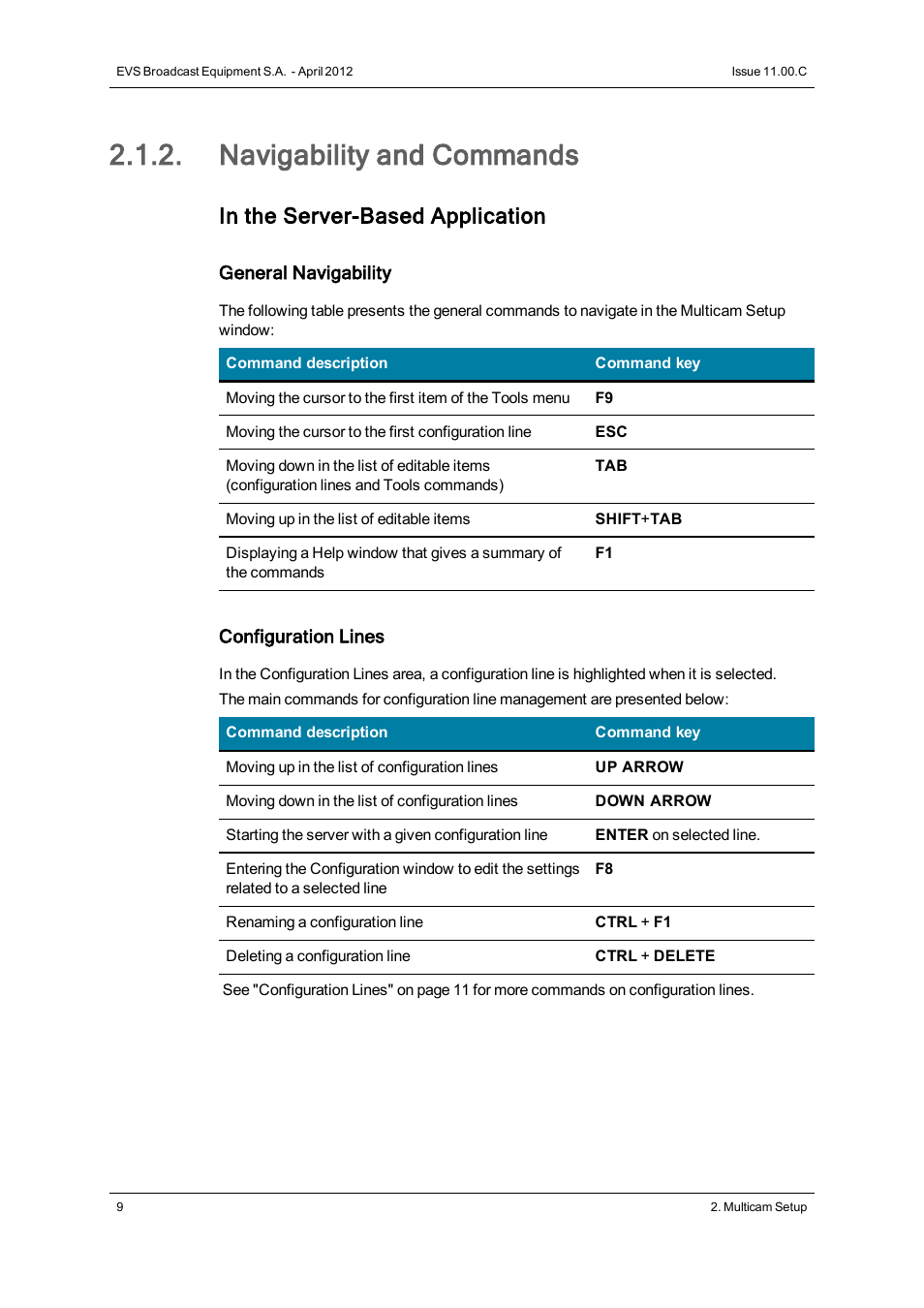 Navigability and commands | EVS XT3 Version 11.00 Configuration Manual User Manual | Page 15 / 227