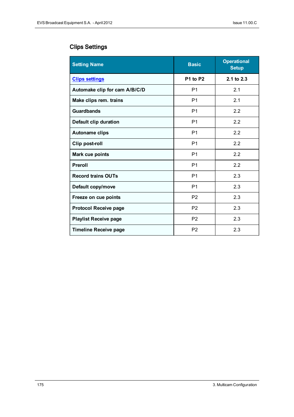 EVS XT3 Version 11.00 Configuration Manual User Manual | Page 181 / 227