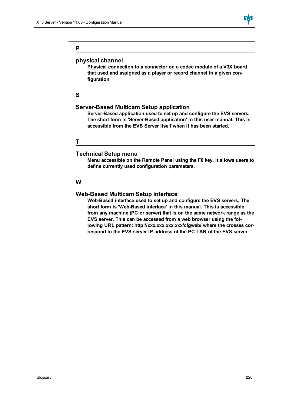EVS XT3 Version 11.00 Configuration Manual User Manual | Page 226 / 227