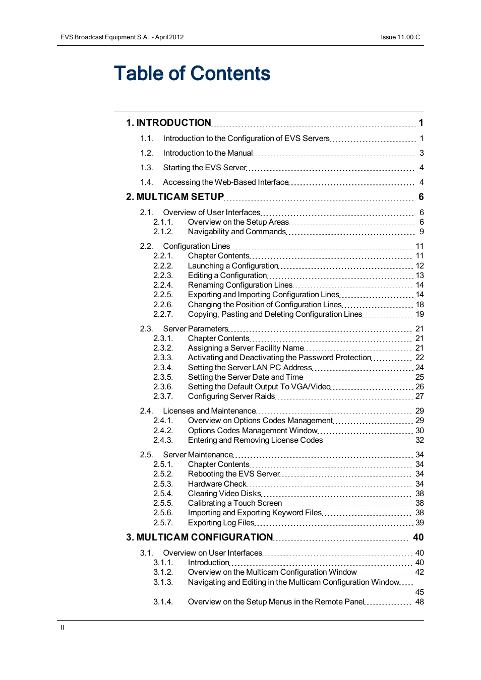 EVS XT3 Version 11.00 Configuration Manual User Manual | Page 4 / 227